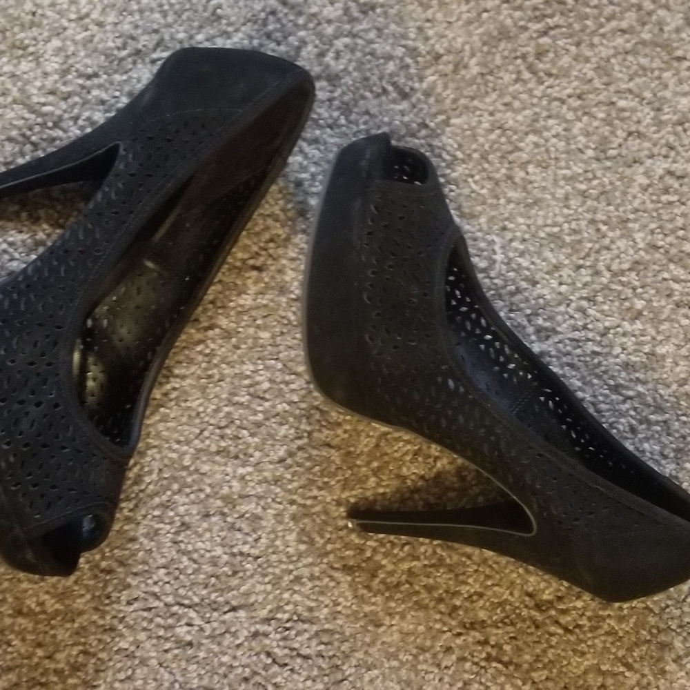 Black peep toes size 9.5